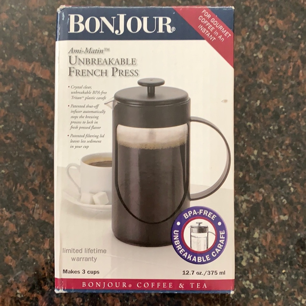 BonJour  3-Cup Unbreakable French Press